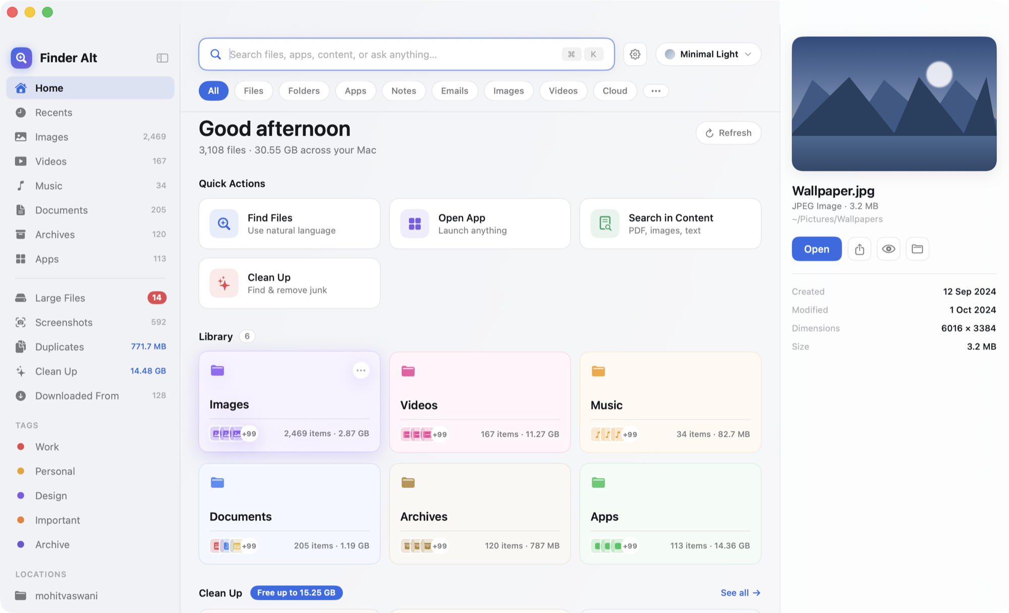 Nestly in the Minimal Light theme